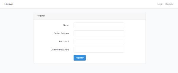 halaman laravel register default